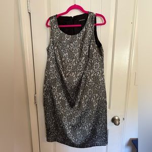 Lane Bryant silver brocade sheath dress size 16.